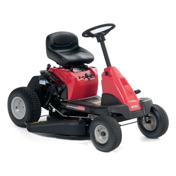 racteur tondeuse MTD Smart 60 SDE Minirider compact, avec moteur thermique et démarrage électrique, idéal pour les jardins de taille moyenne